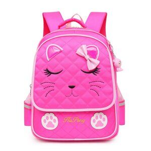 Cat Backpack for Girls, Cute Kids School Bags Bookbags for Elementary School